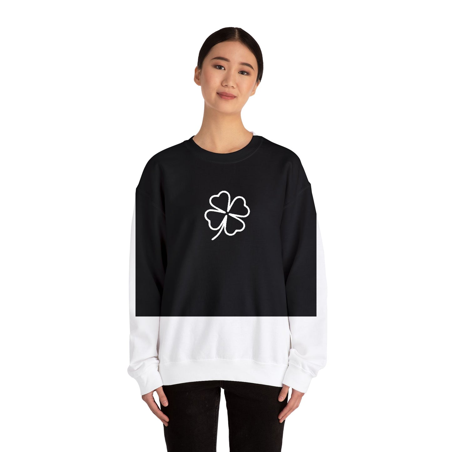Shamrock Embroidered Crewneck Sweatshirt - White Stitching
