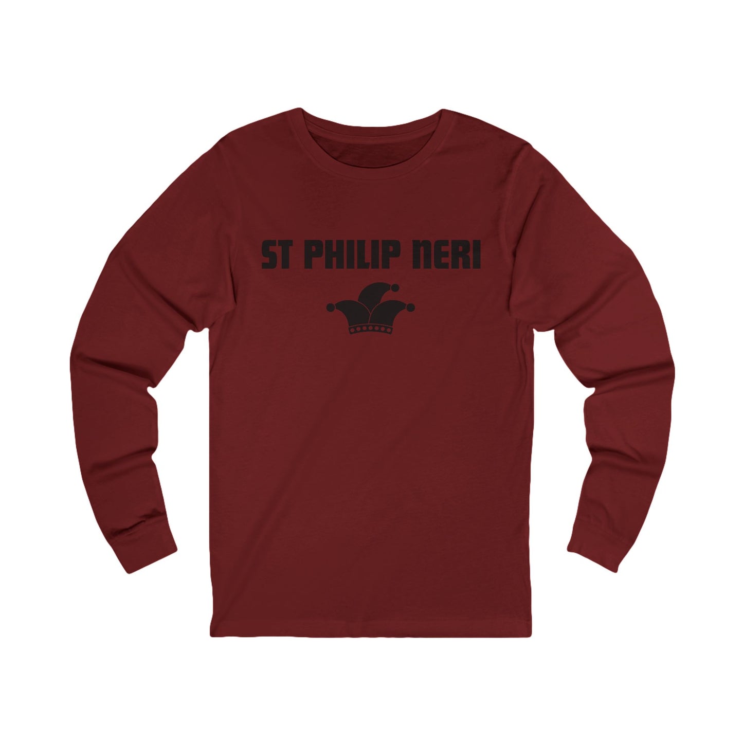 St Philip Neri BLACK print with jester hat Long Sleeve Tee