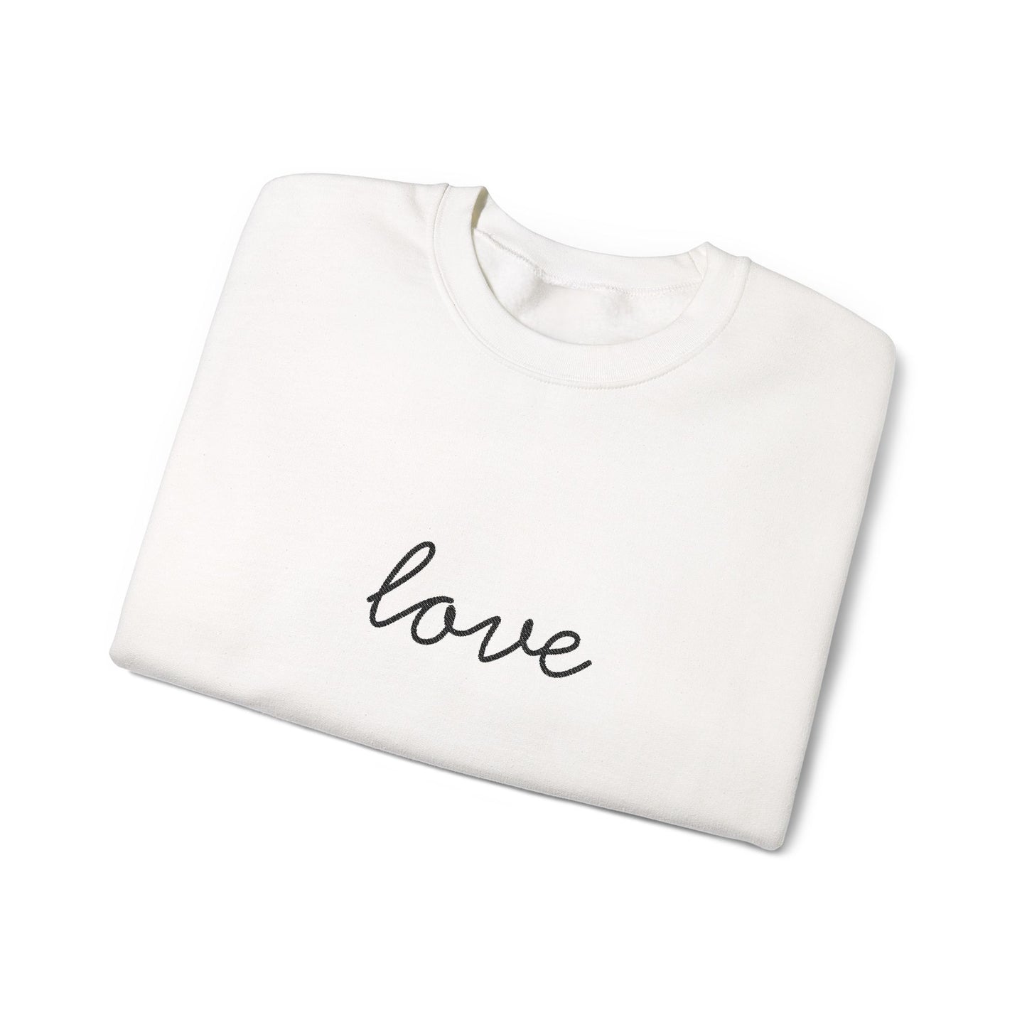 love Script Crewneck Sweatshirt - black stitching