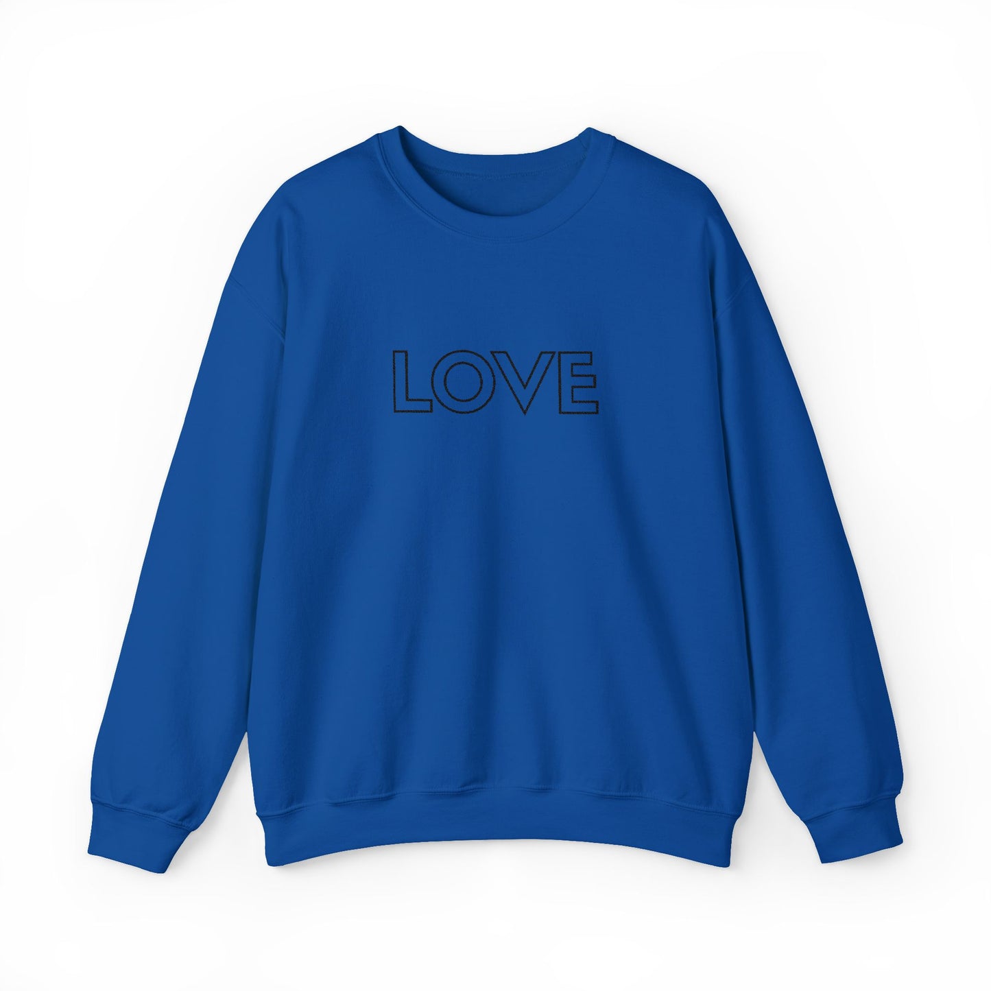 LOVE Embroidered Crewneck Sweatshirt - Black Stitching