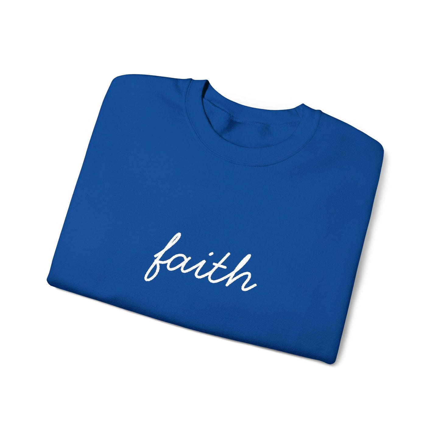 faith Script Embroidered Crewneck Sweatshirt - white stitches