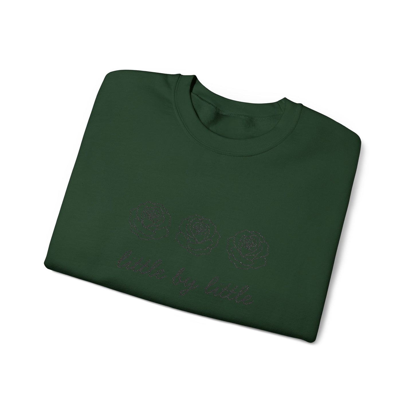 Little by little Embroidered Crewneck Sweatshirt - black stitches