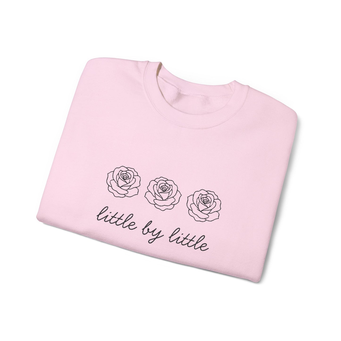 Little by little Embroidered Crewneck Sweatshirt - black stitches