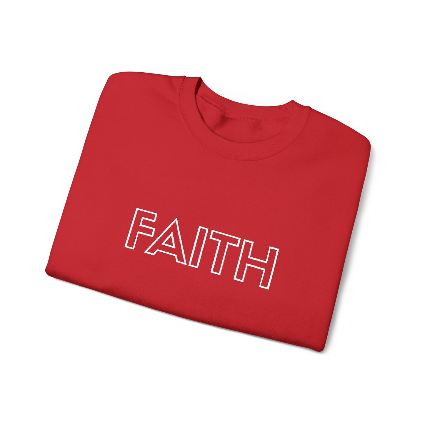 FAITH Embroidered Crewneck Sweatshirt - White stitching