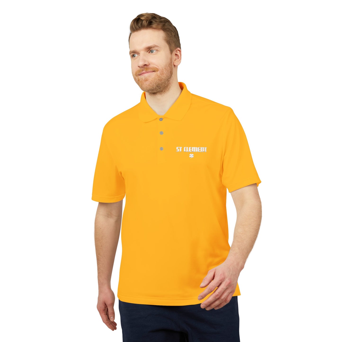 St. Clement Performance Polo — Lightweight Athletic Golf Shirt WHITE stitching