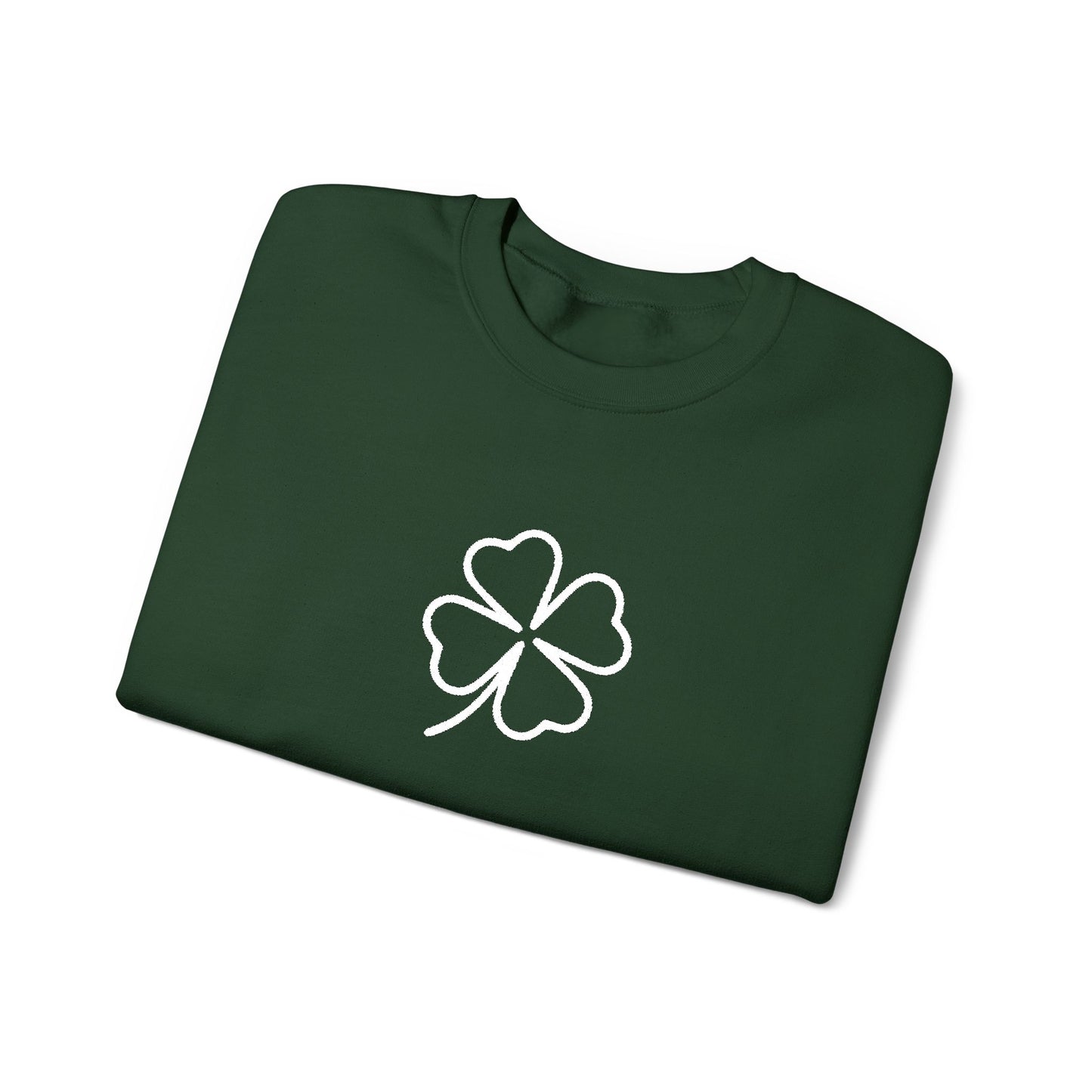 Shamrock Embroidered Crewneck Sweatshirt - White Stitching