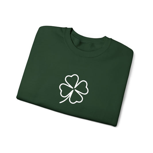 Shamrock Embroidered Crewneck Sweatshirt - White Stitching