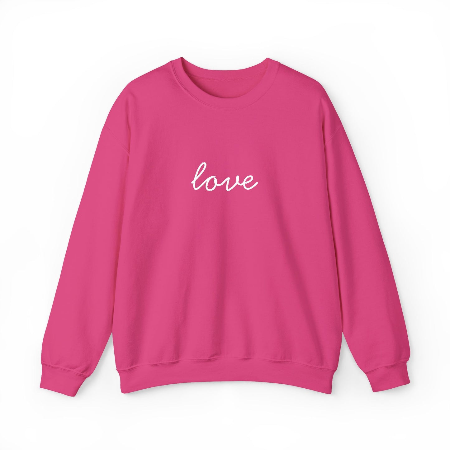 love Script Embroidered Crewneck Sweatshirt - white stitches