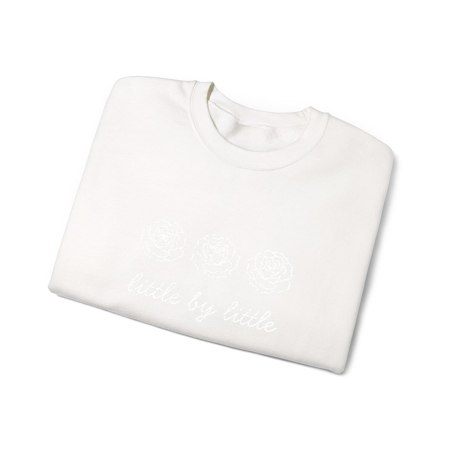 Little by little Embroidered Crewneck Sweatshirt - white stitches