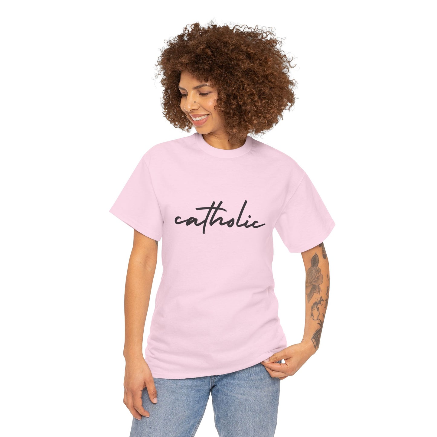 Catholic Script T-Shirt —Black Printing