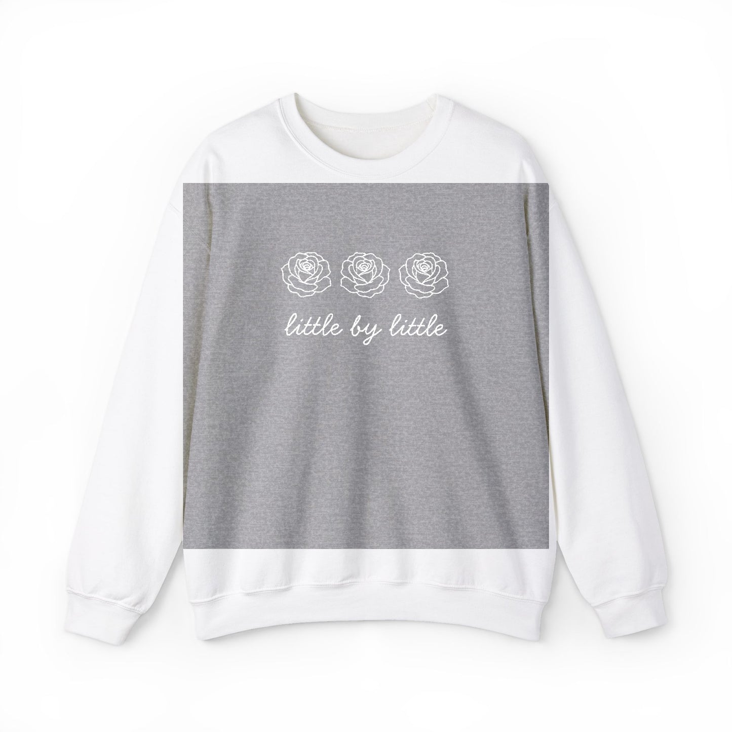 Little by little Embroidered Crewneck Sweatshirt - white stitches