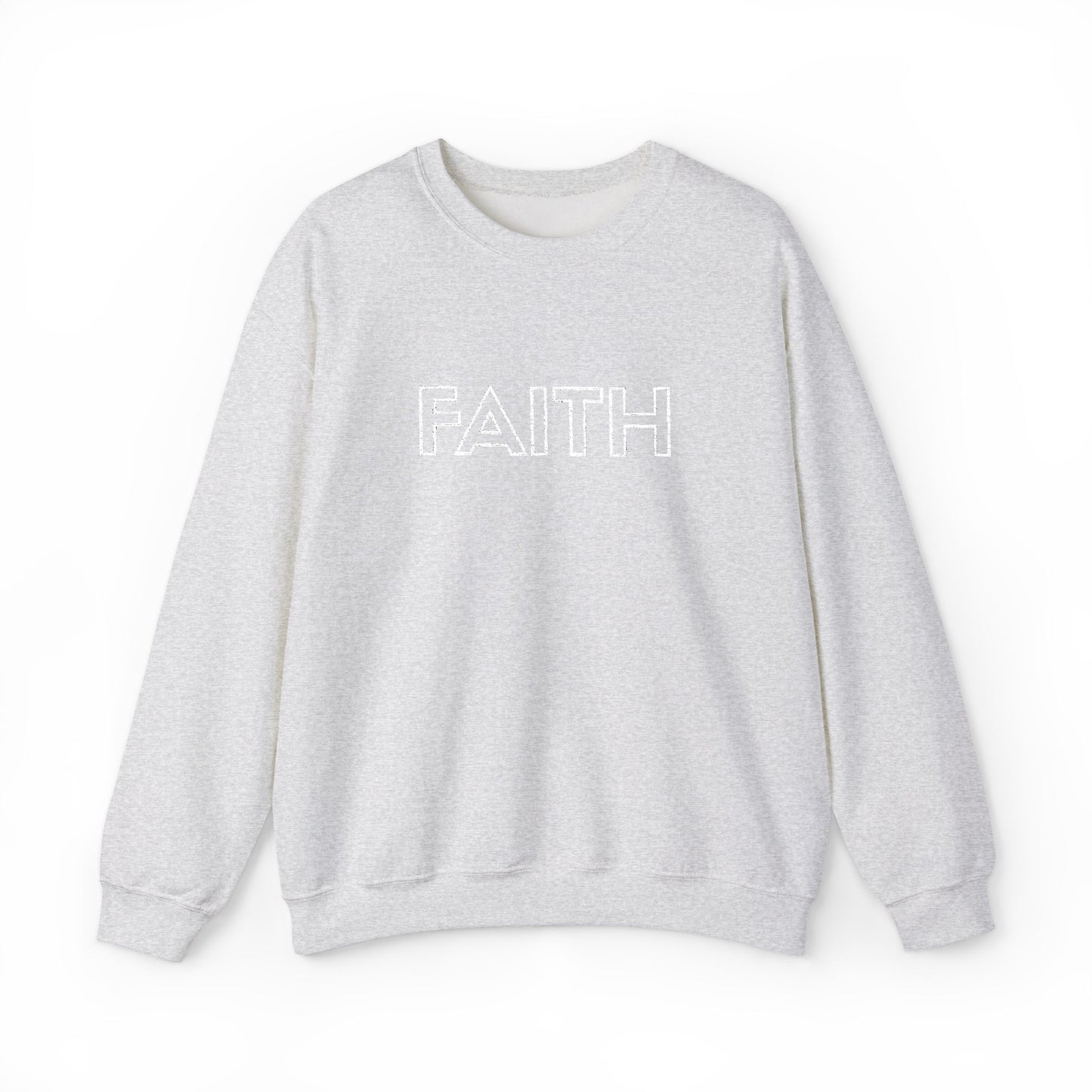 FAITH Embroidered Crewneck Sweatshirt - White stitching