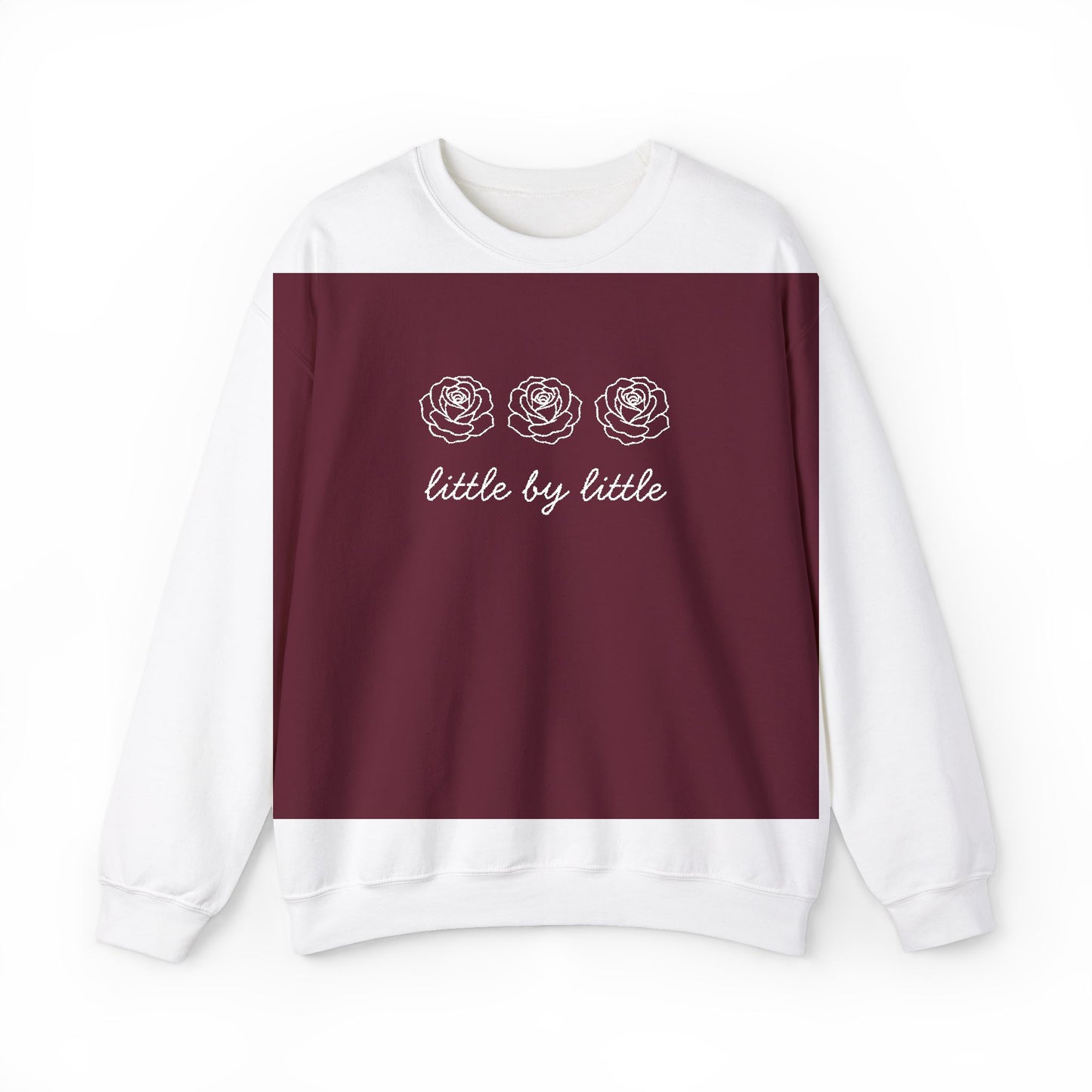 Little by little Embroidered Crewneck Sweatshirt - white stitches