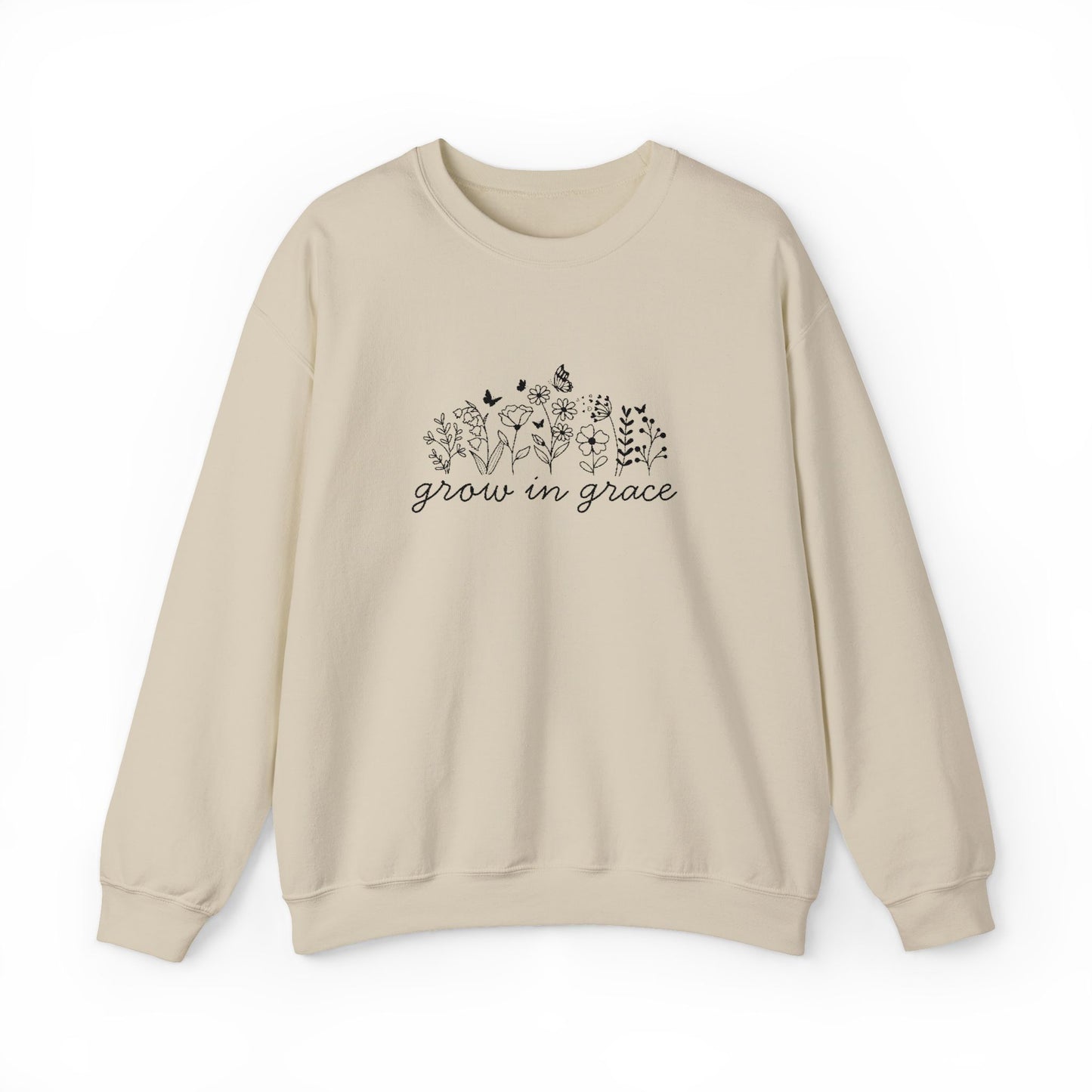 Grow in grace Crewneck Sweatshirt - black stitching