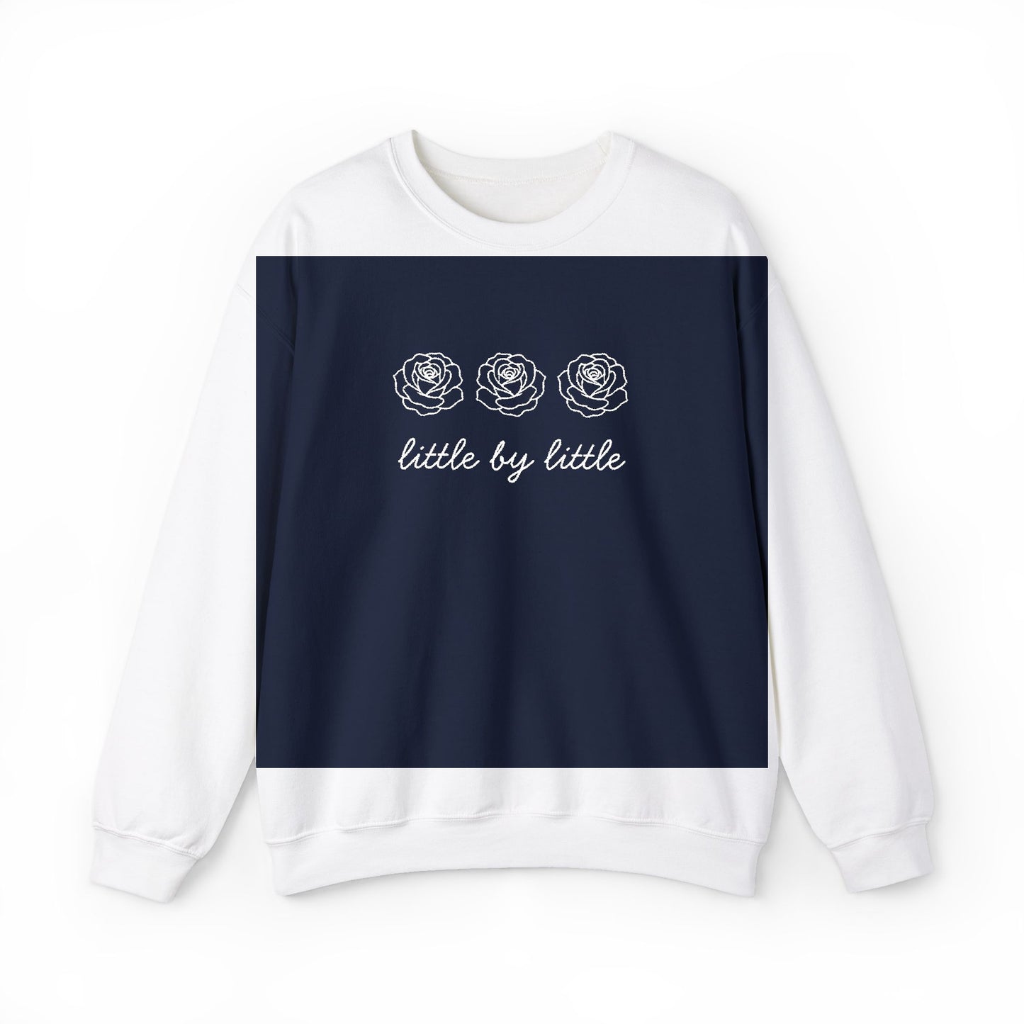 Little by little Embroidered Crewneck Sweatshirt - white stitches