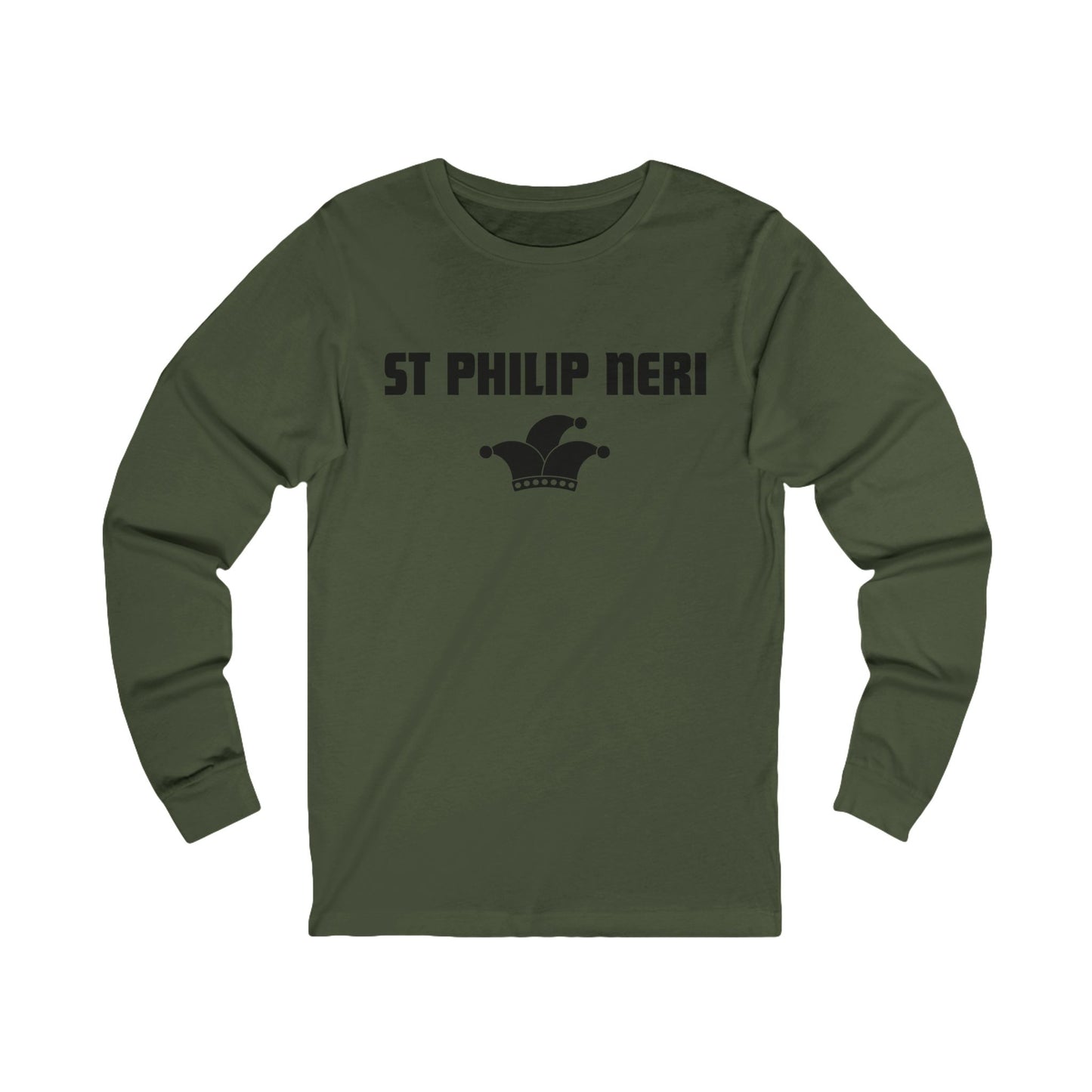 St Philip Neri BLACK print with jester hat Long Sleeve Tee