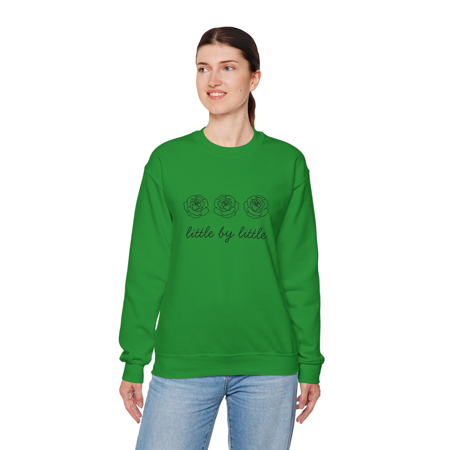 Little by little Embroidered Crewneck Sweatshirt - black stitches