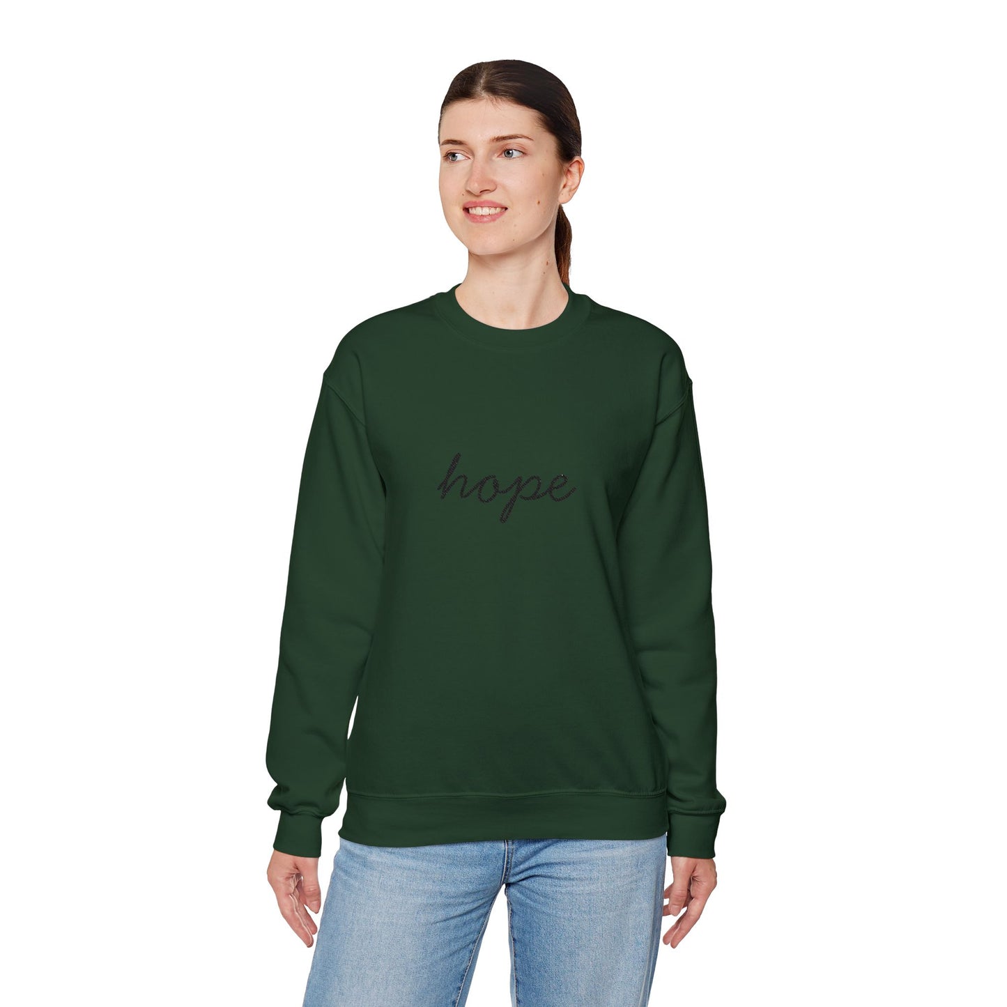 hope Script Crewneck Sweatshirt - black stitching