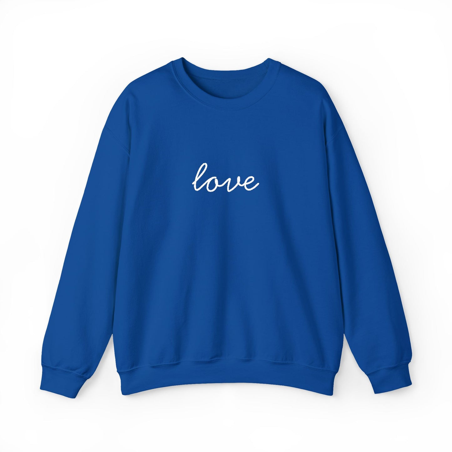 love Script Embroidered Crewneck Sweatshirt - white stitches