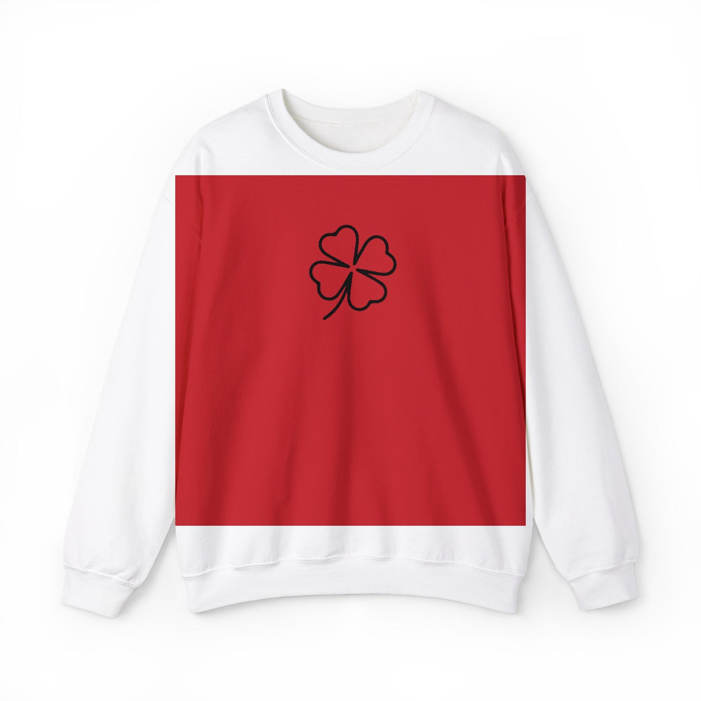 Shamrock Embroidered Crewneck Sweatshirt - Black Stitching