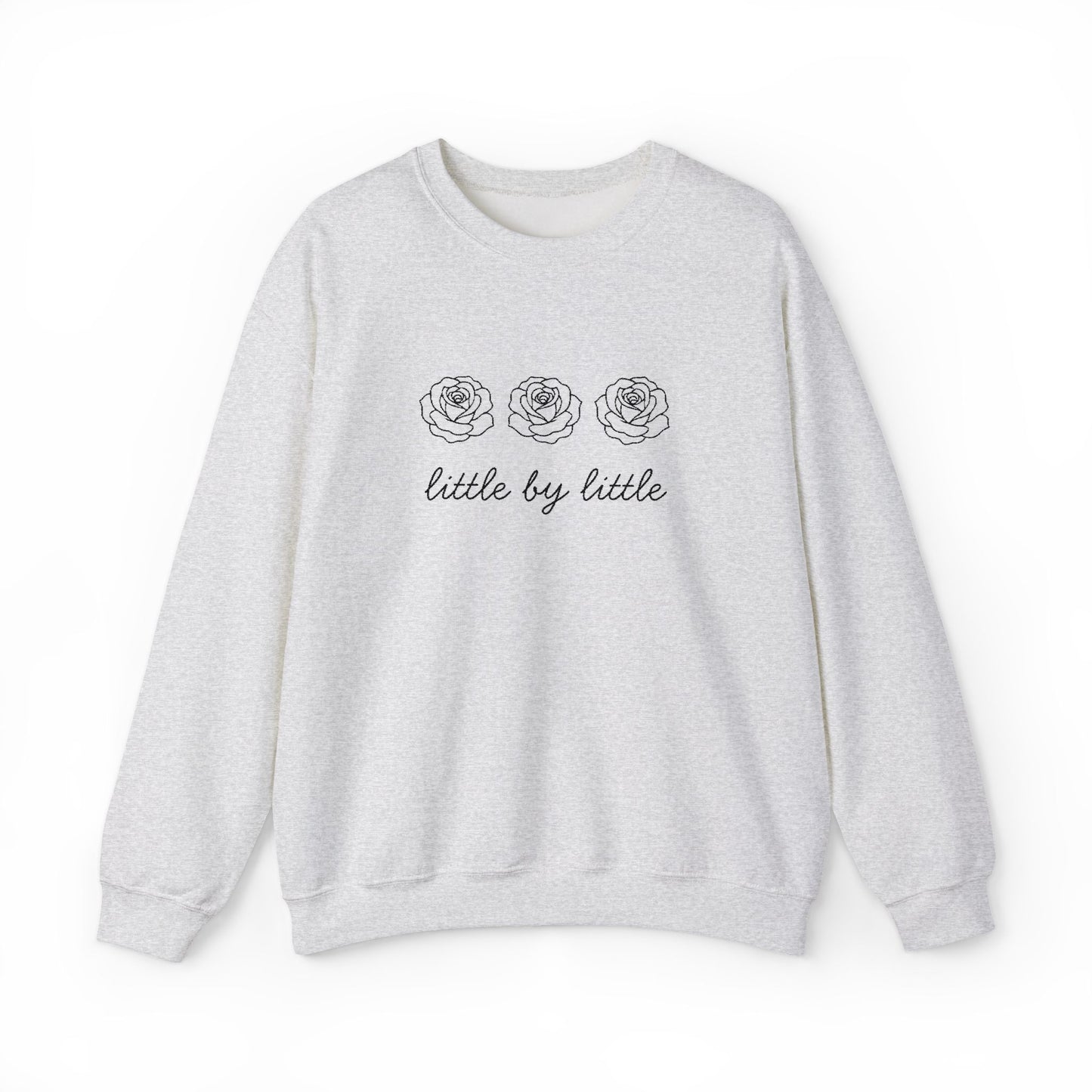 Little by little Embroidered Crewneck Sweatshirt - black stitches