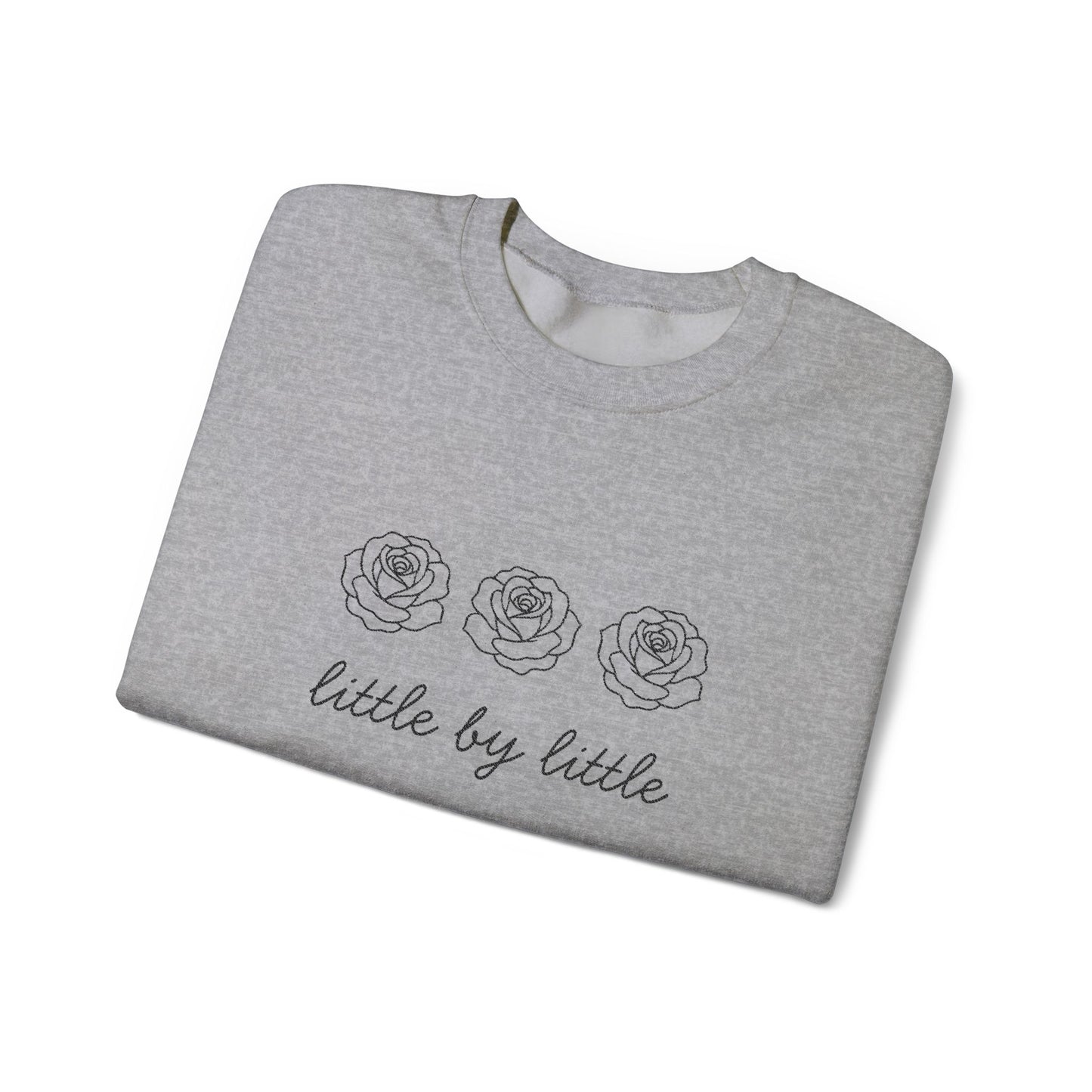 Little by little Embroidered Crewneck Sweatshirt - black stitches