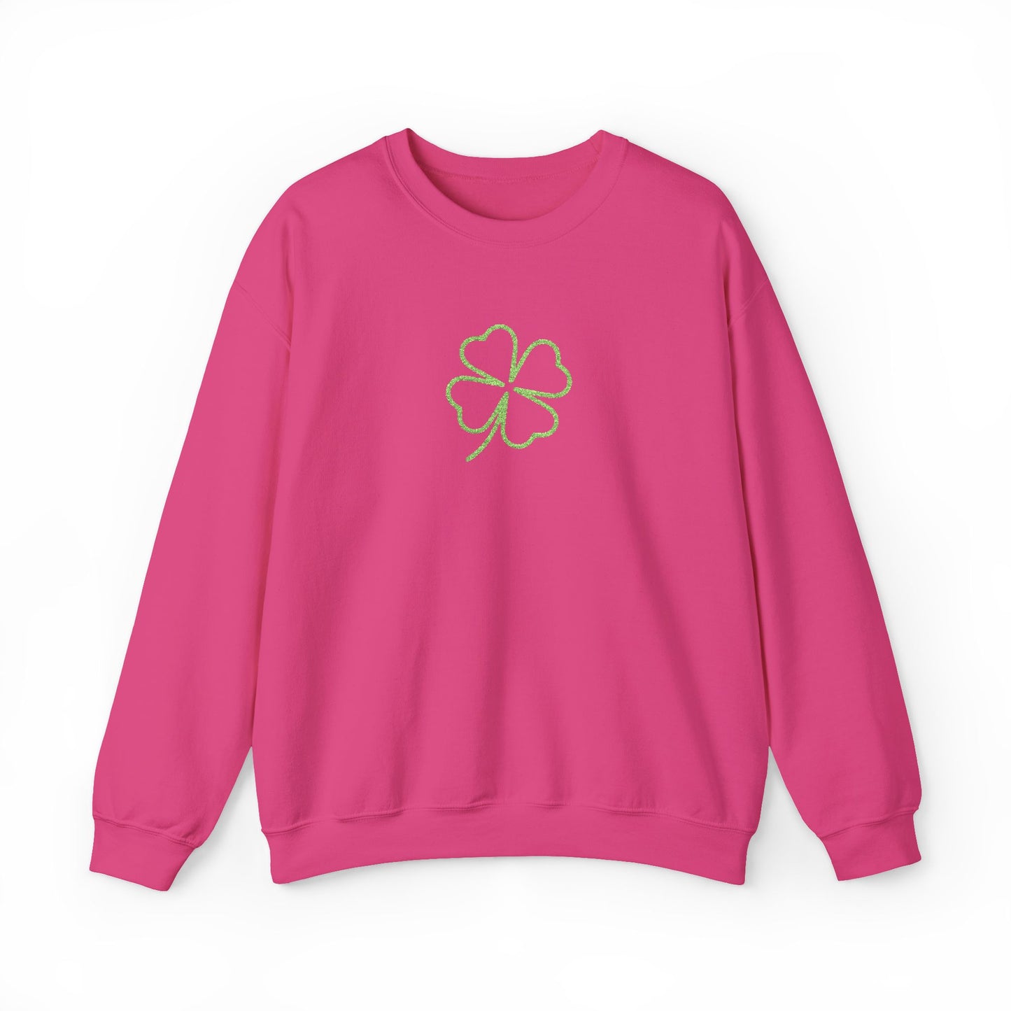 Shamrock Embroidered Crewneck Sweatshirt - Kelly Green Stitching