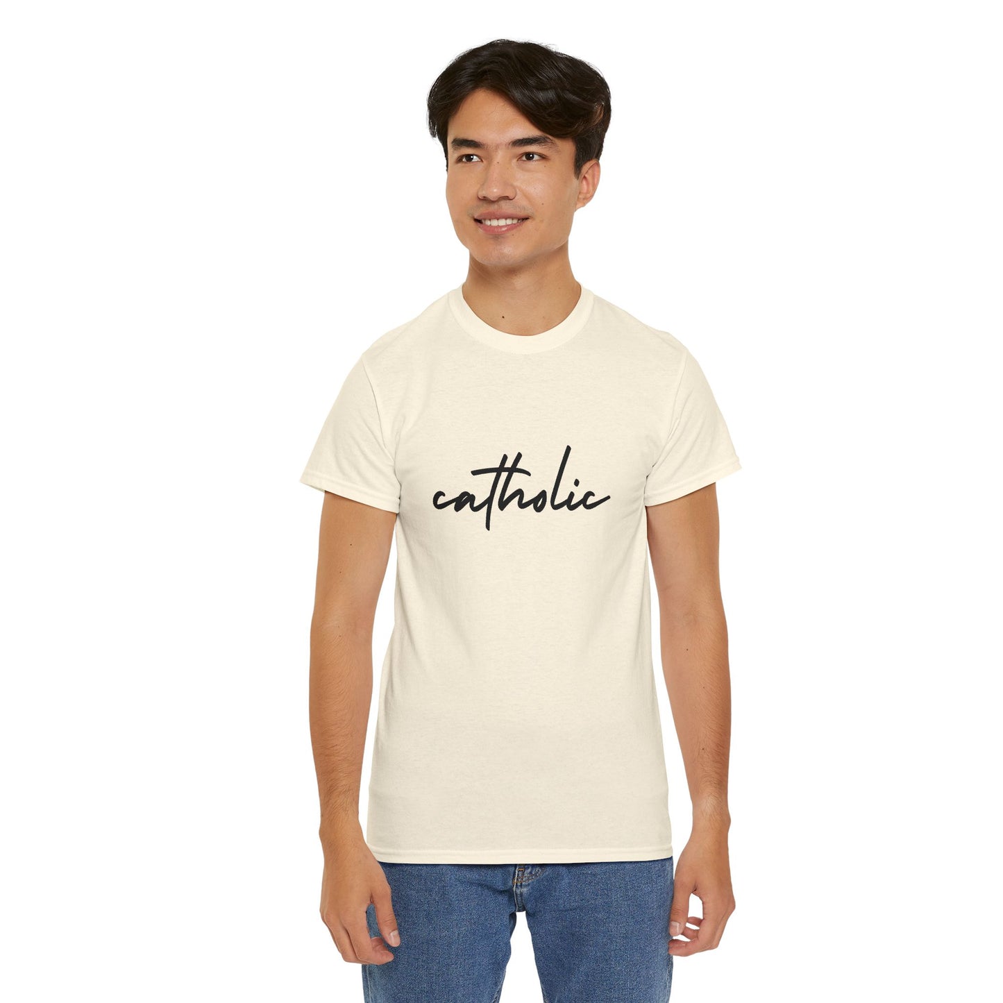 Catholic Script T-Shirt —Black Printing