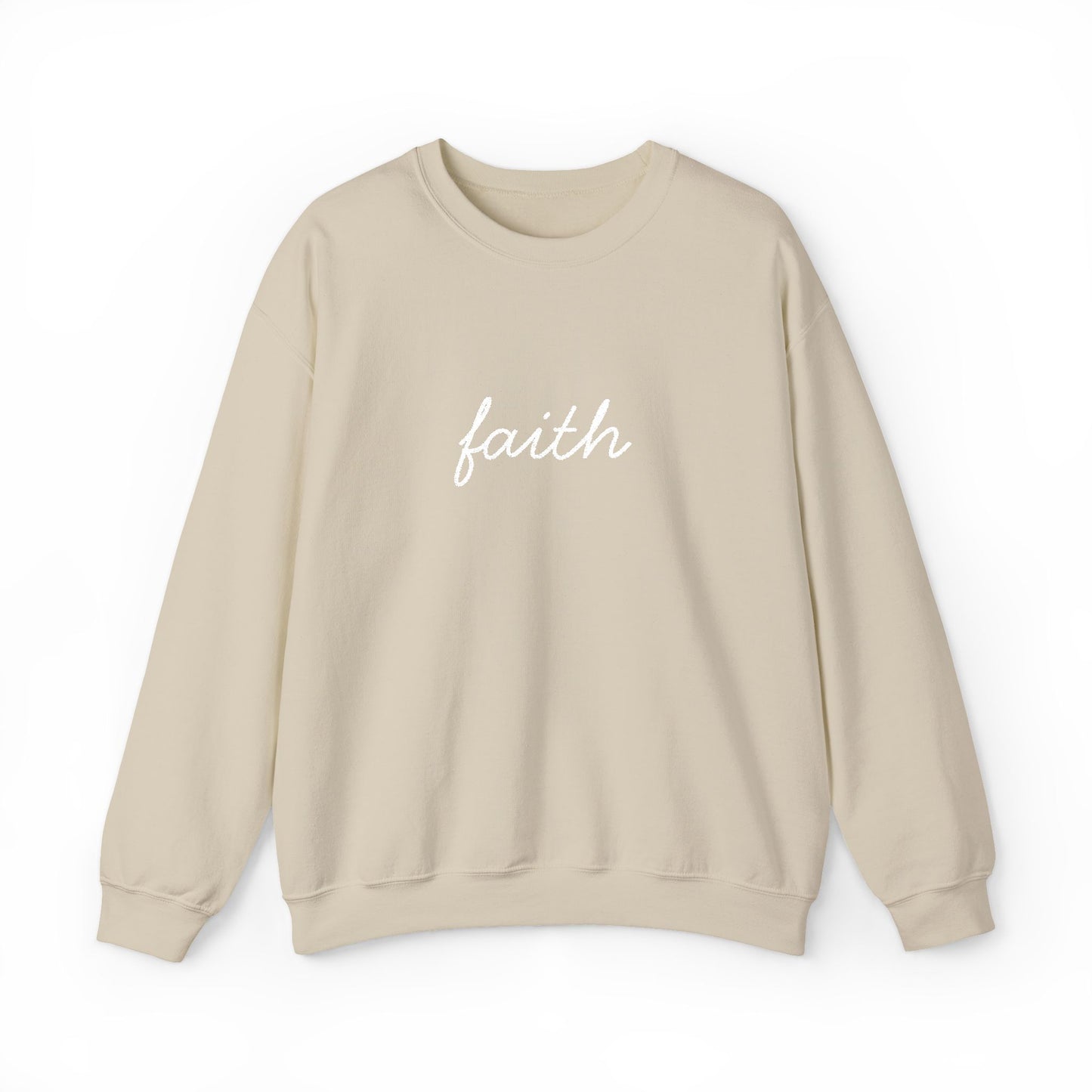 faith Script Embroidered Crewneck Sweatshirt - white stitches