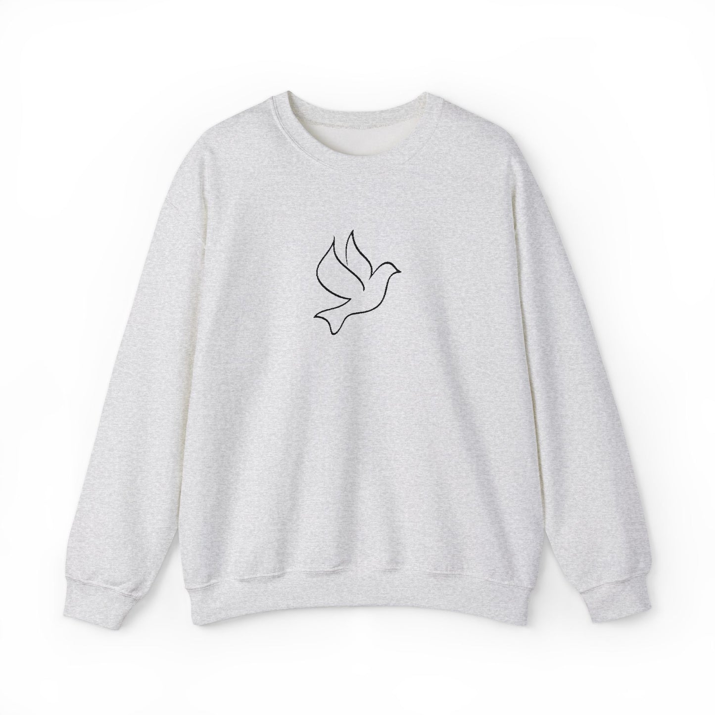 Dove Embroidered Crewneck Sweatshirt - Black Stitching