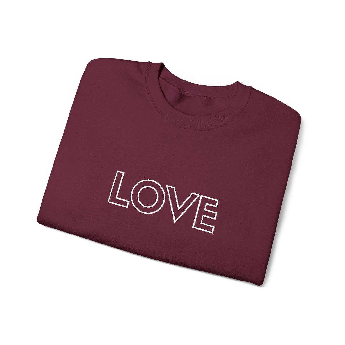 LOVE Embroidered Crewneck Sweatshirt - White stitching