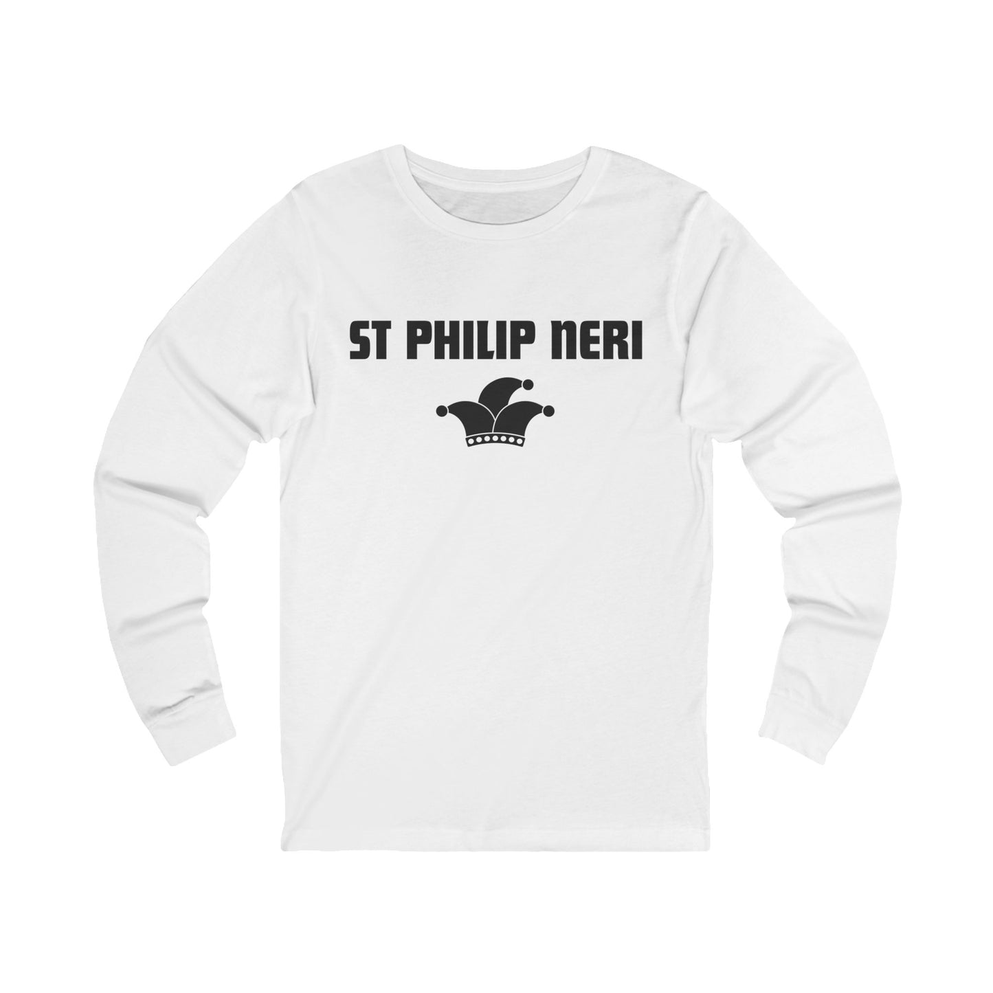 St Philip Neri BLACK print with jester hat Long Sleeve Tee