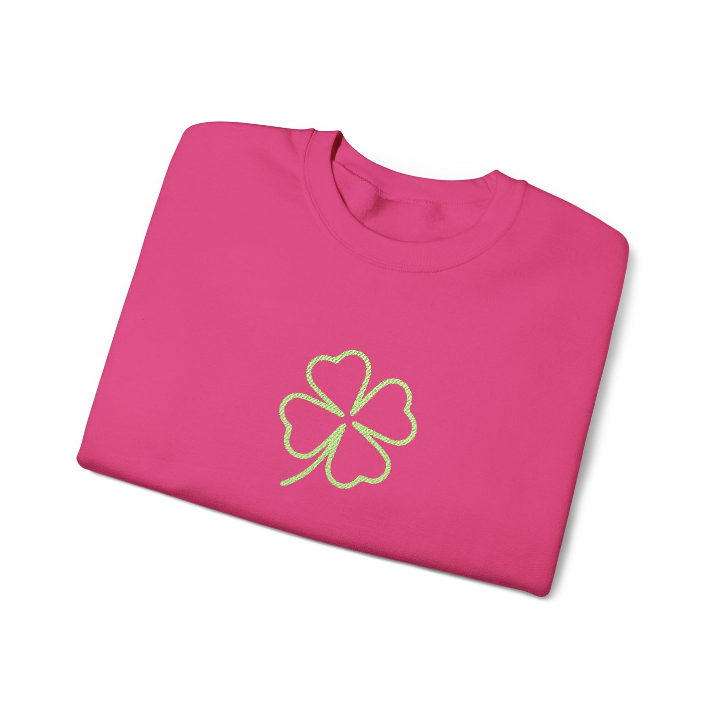 Shamrock Embroidered Crewneck Sweatshirt - Kelly Green Stitching