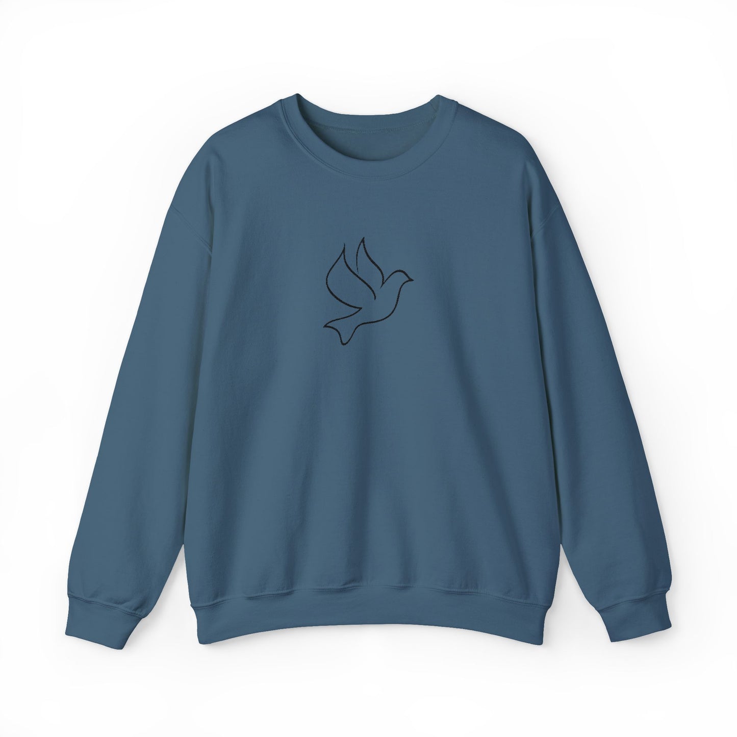 Dove Embroidered Crewneck Sweatshirt - Black Stitching