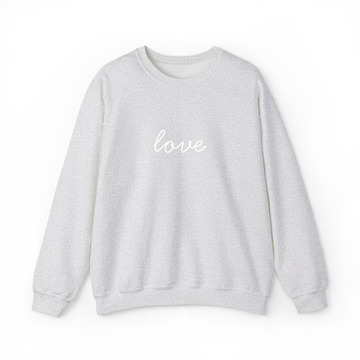 love Script Embroidered Crewneck Sweatshirt - white stitches