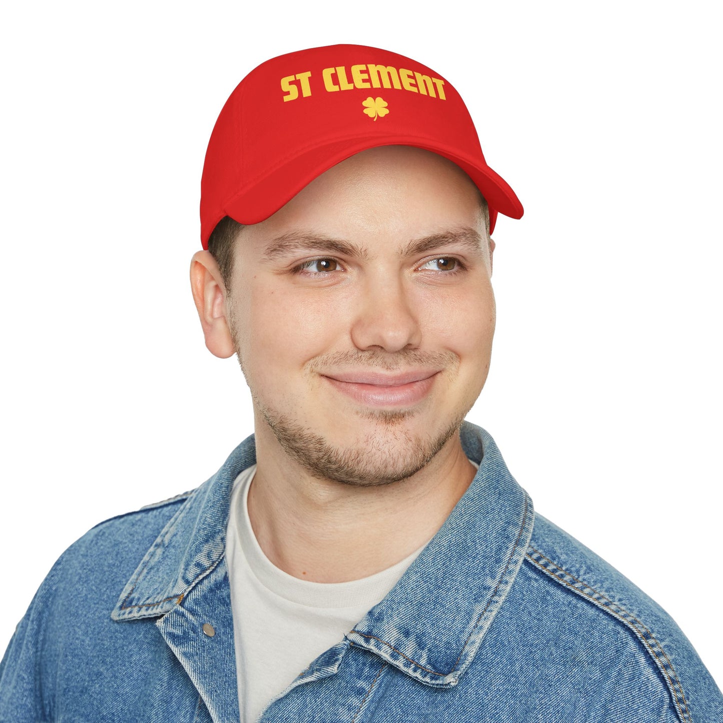 St. Clement Low Profile Baseball Cap — Retro Gold Text with Shamrock