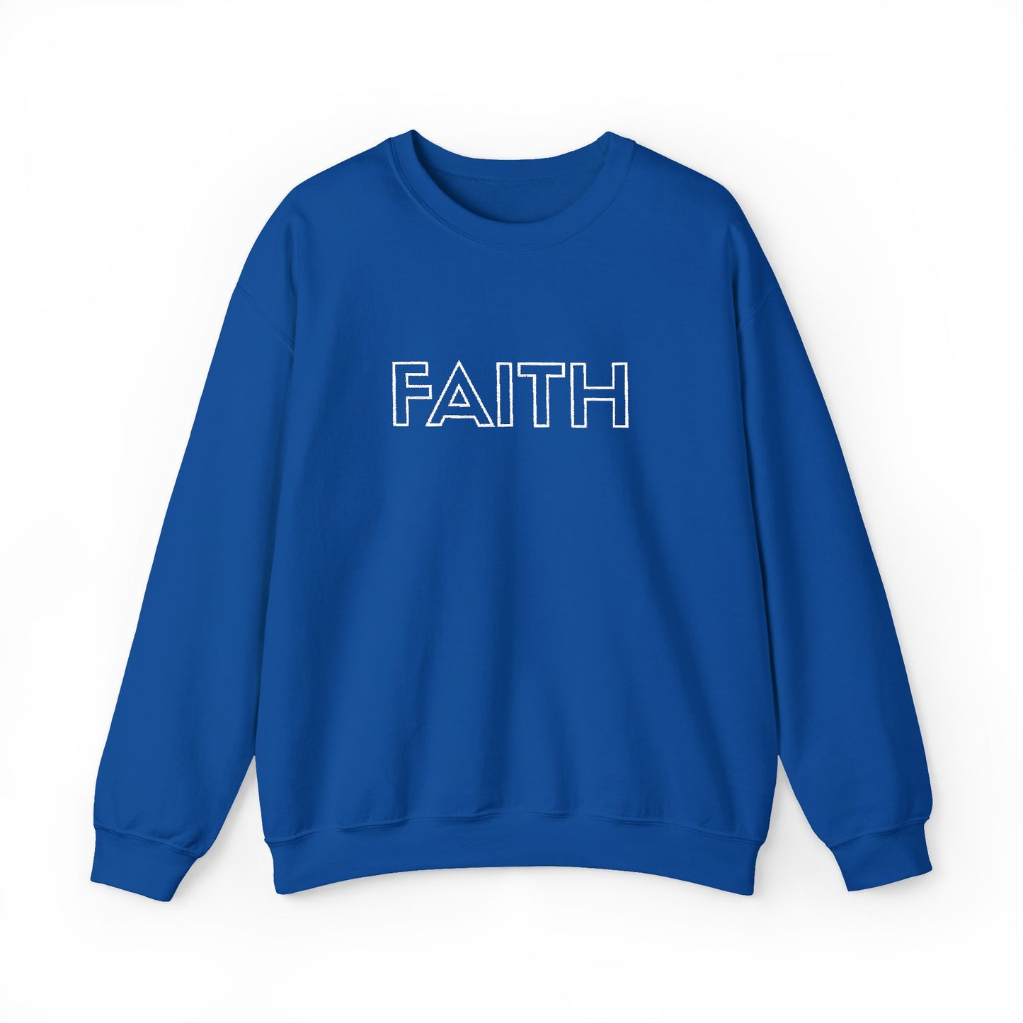 FAITH Embroidered Crewneck Sweatshirt - White stitching