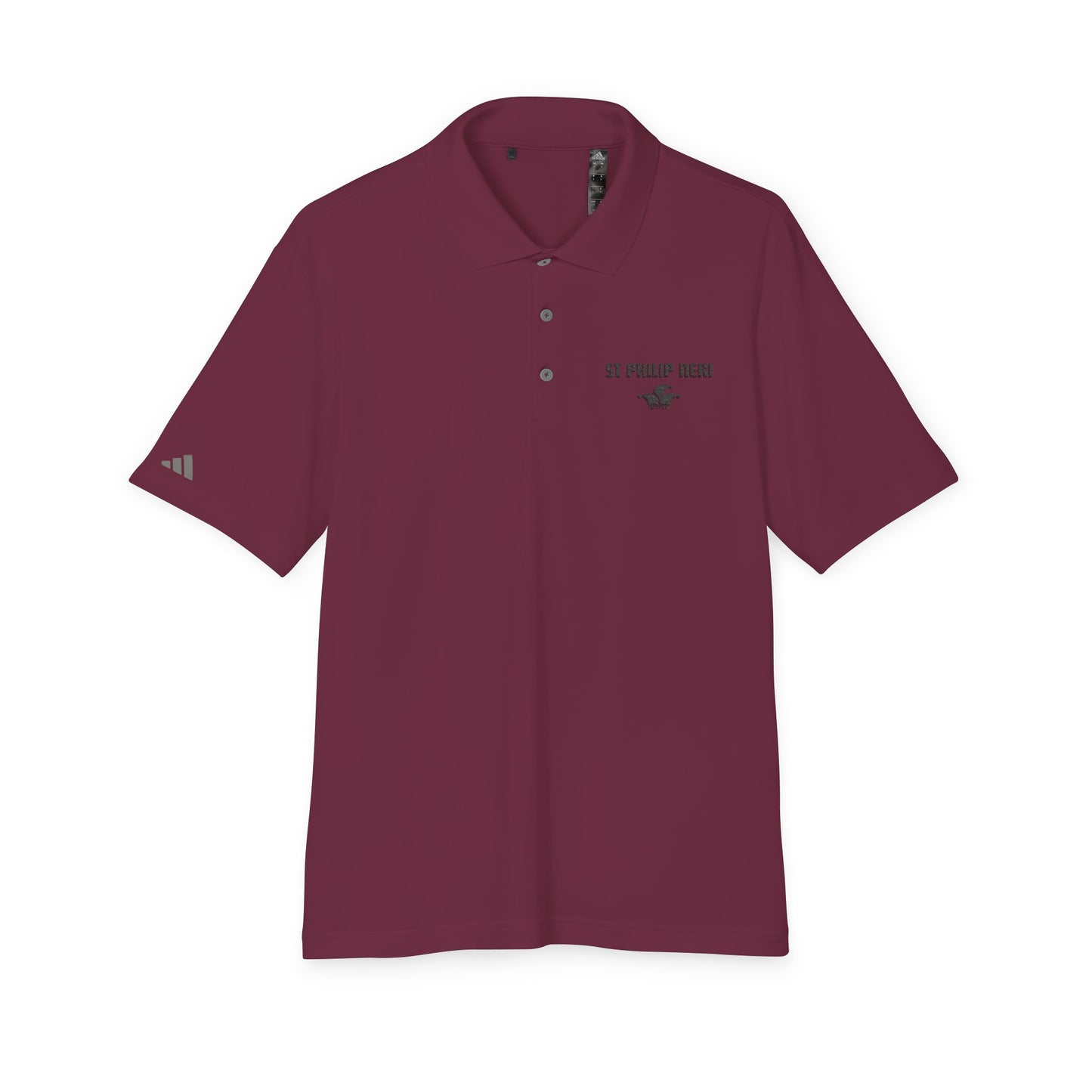 St. Philip Neri Performance Polo — Lightweight Athletic Golf Shirt BLACK stitching