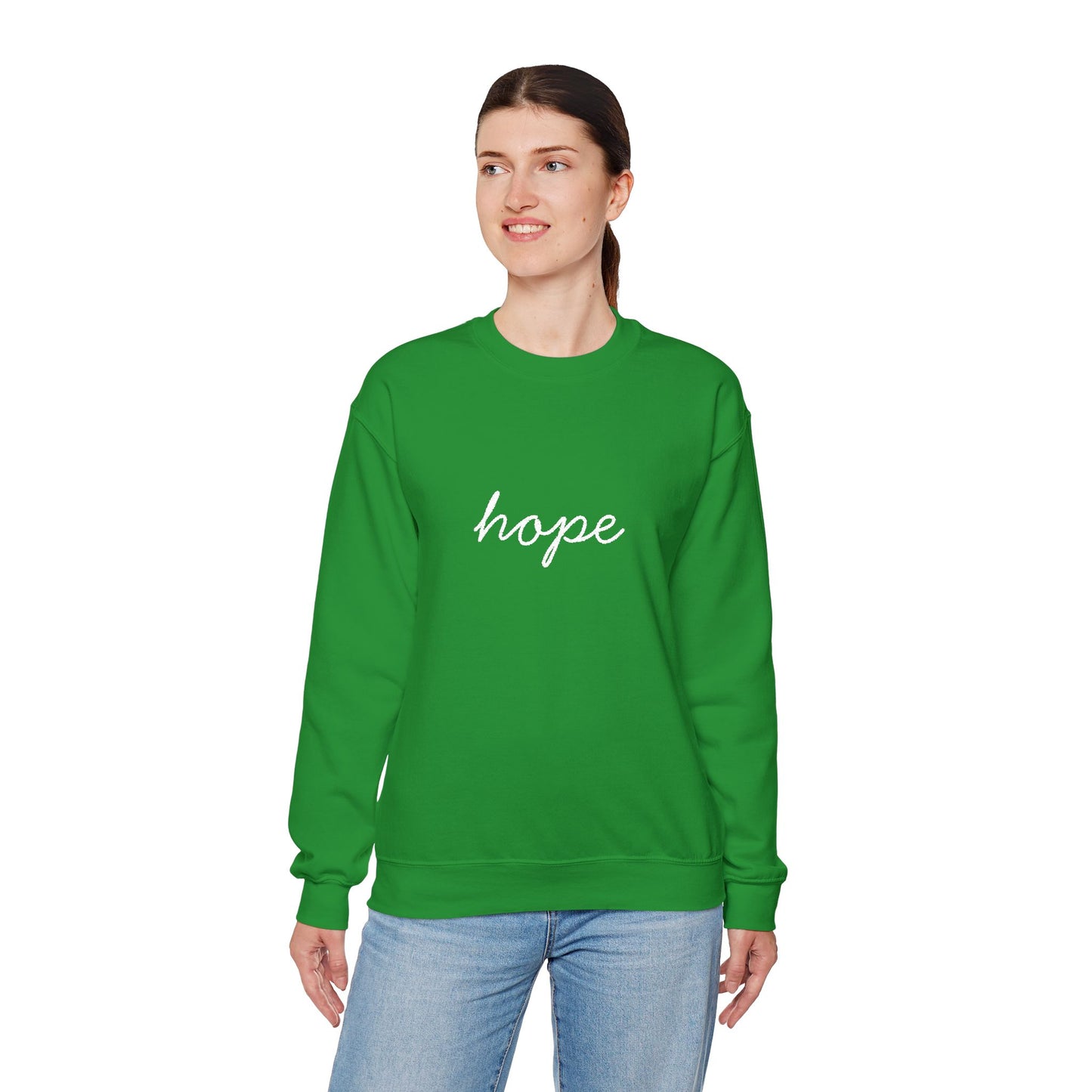 hope Script Crewneck Sweatshirt - white stitching
