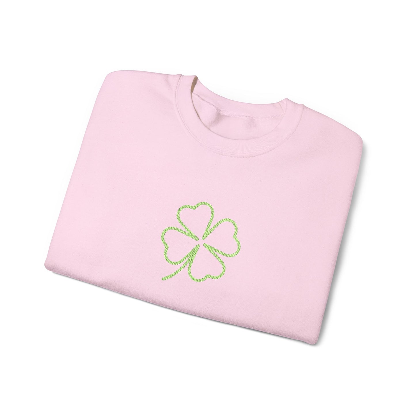 Shamrock Embroidered Crewneck Sweatshirt - Kelly Green Stitching
