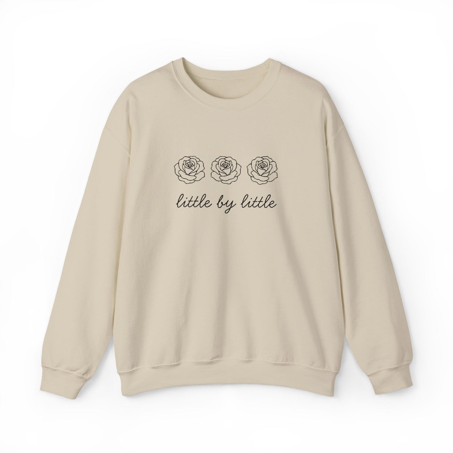 Little by little Embroidered Crewneck Sweatshirt - black stitches