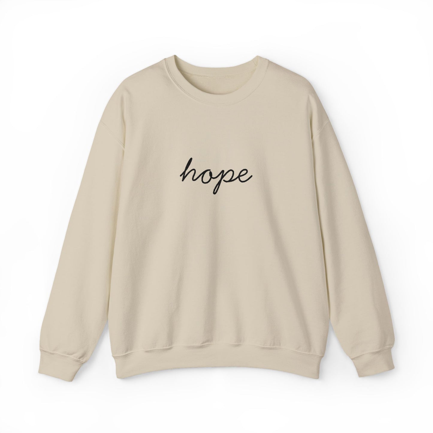 hope Script Crewneck Sweatshirt - black stitching