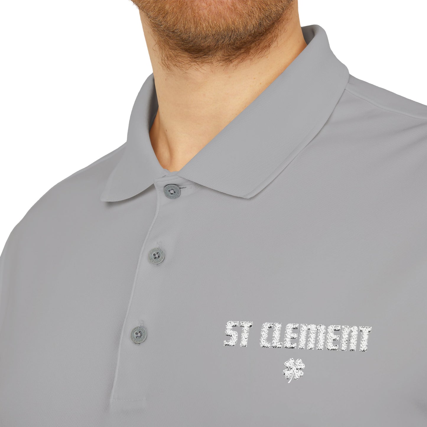 St. Clement Performance Polo — Lightweight Athletic Golf Shirt WHITE stitching