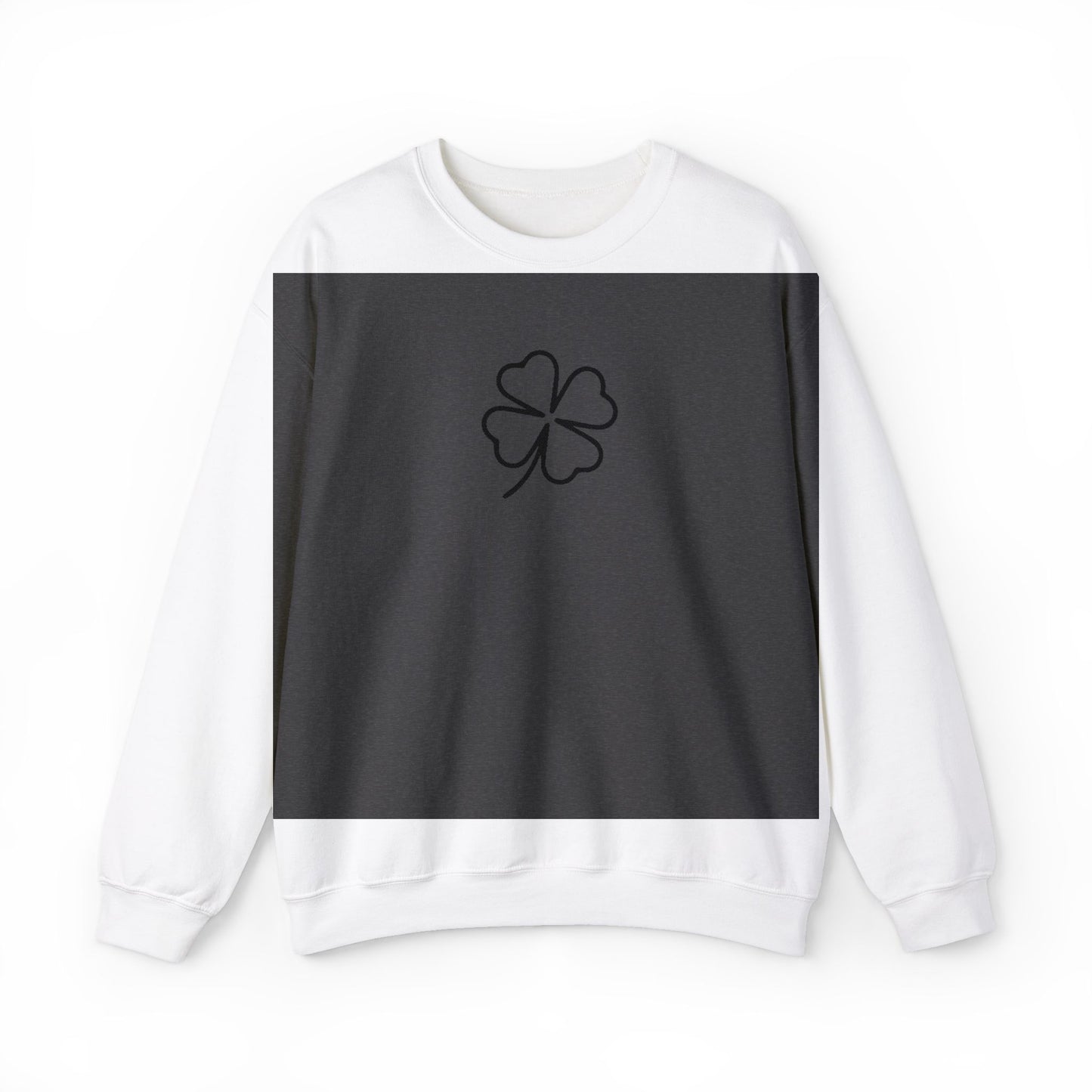 Shamrock Embroidered Crewneck Sweatshirt - Black Stitching