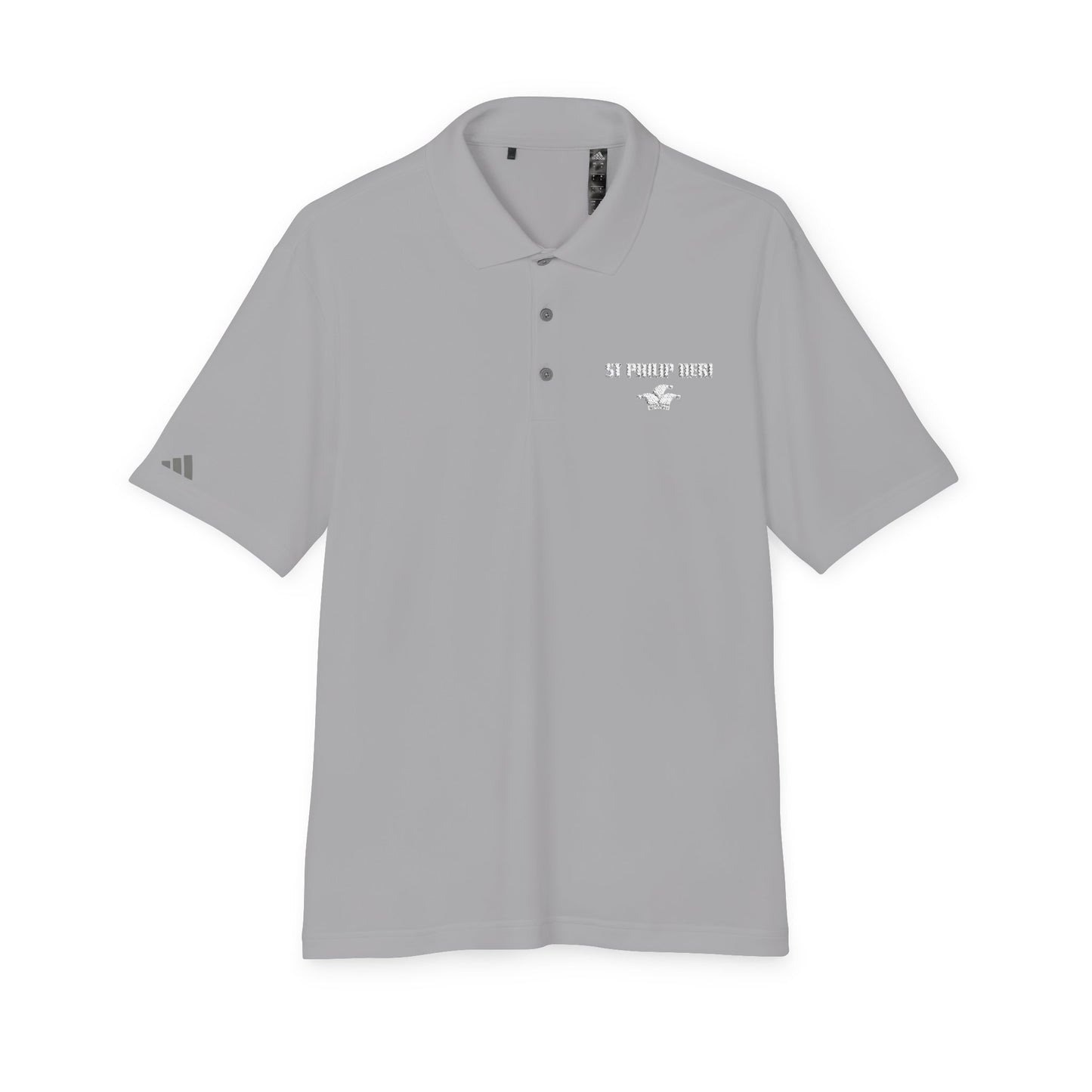 St. Philip Neri Performance Polo — Lightweight Athletic Golf Shirt WHITE stitching