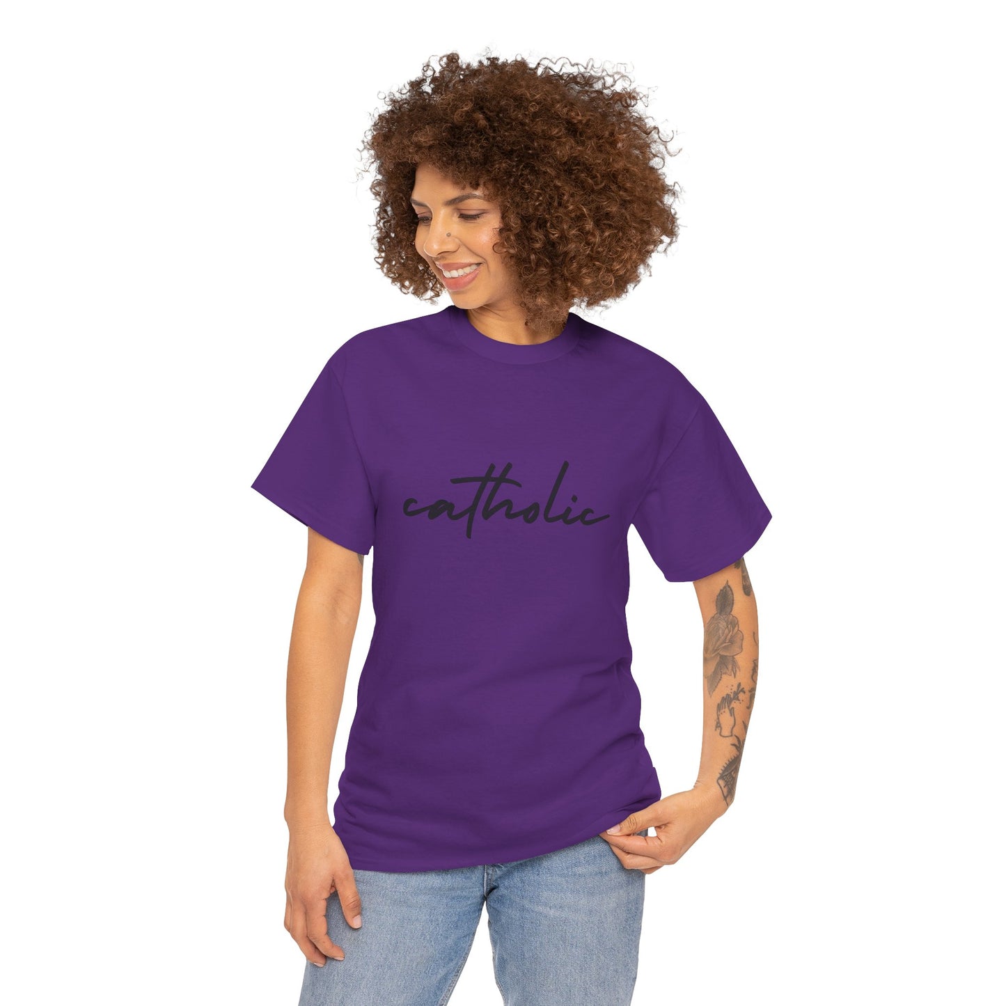Catholic Script T-Shirt —Black Printing
