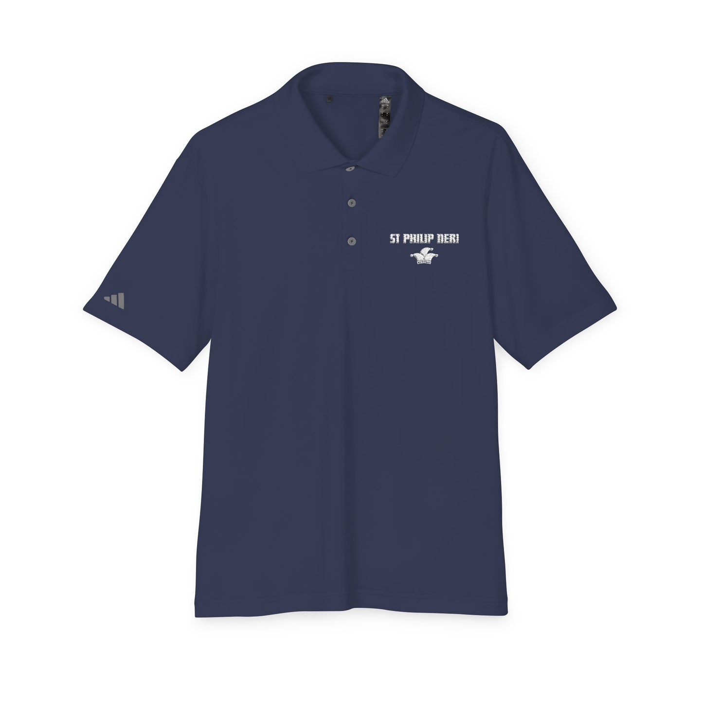 St. Philip Neri Performance Polo — Lightweight Athletic Golf Shirt WHITE stitching