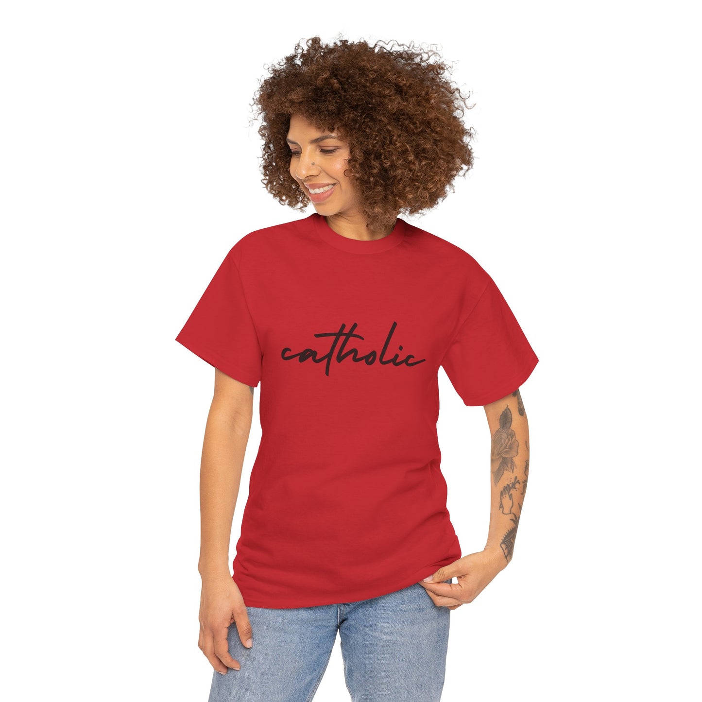 Catholic Script T-Shirt —Black Printing