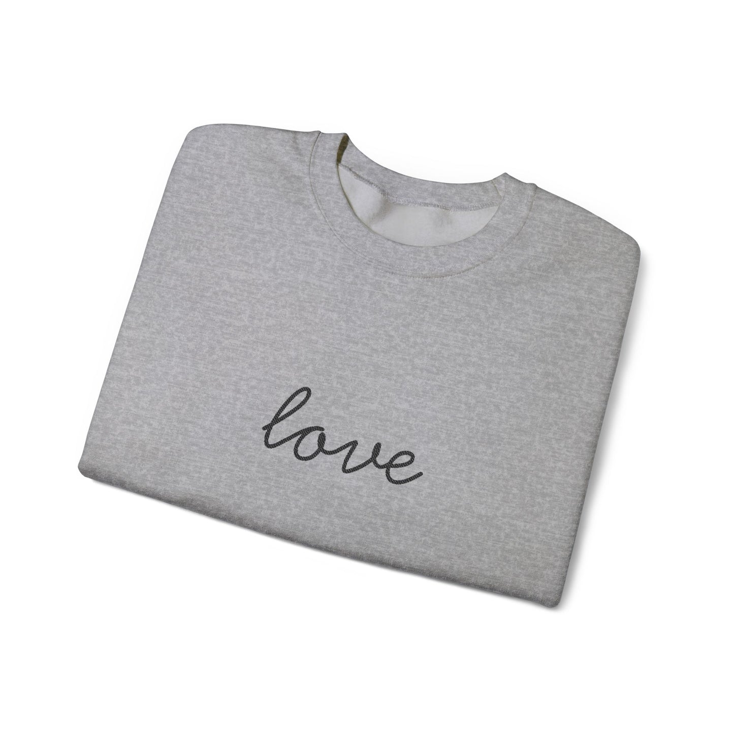 love Script Crewneck Sweatshirt - black stitching