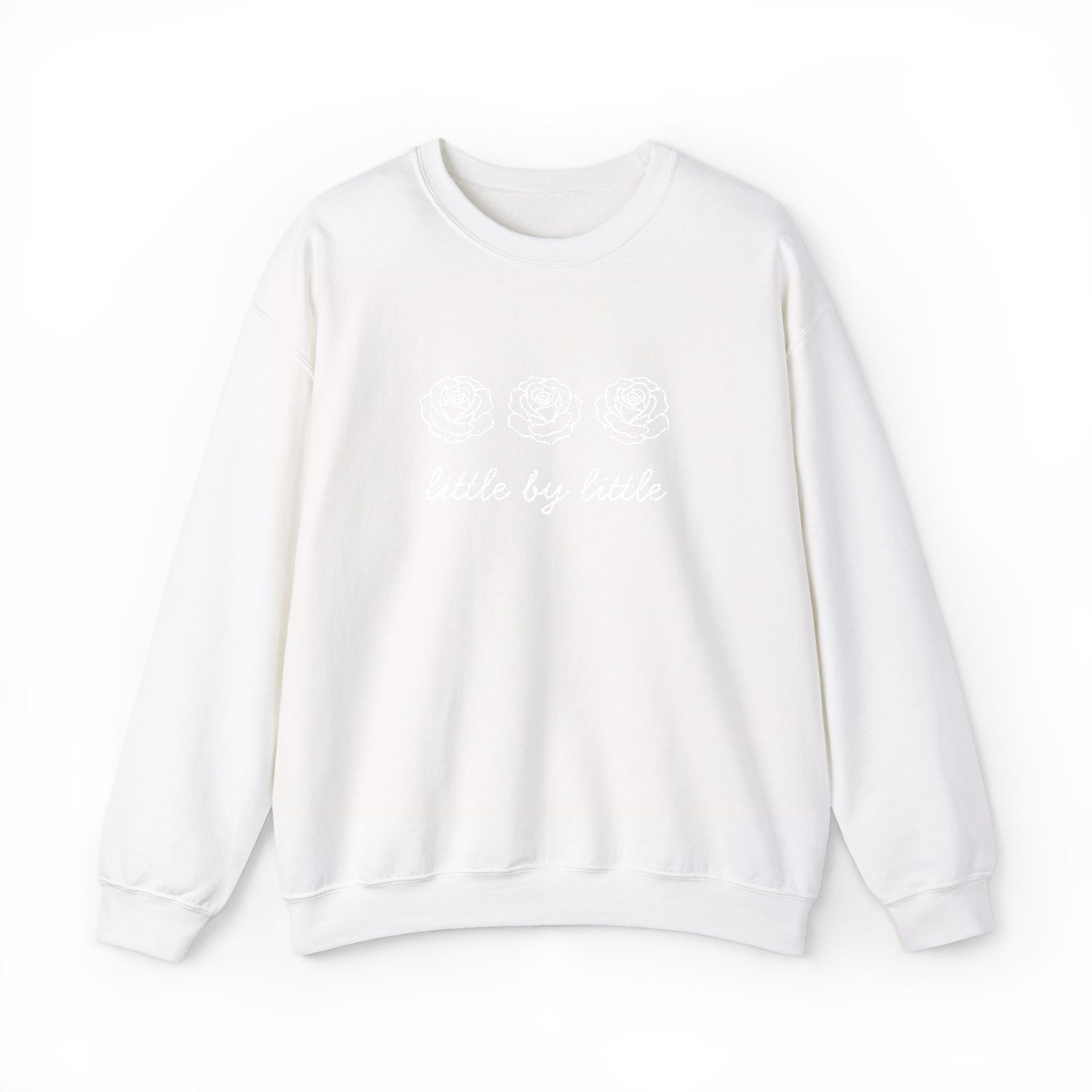 Little by little Embroidered Crewneck Sweatshirt - white stitches